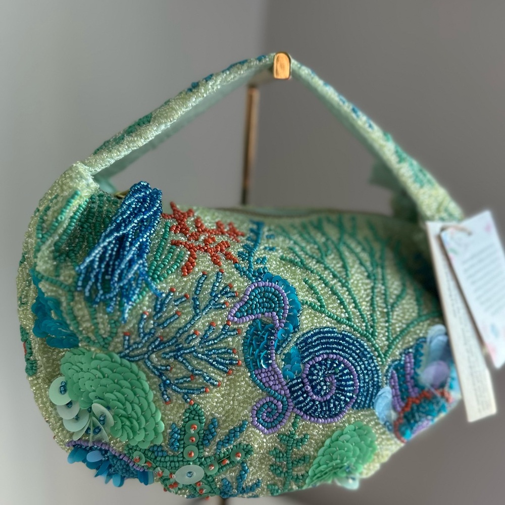 TikTok Viral Handmade Beaded Bag in Ocean theme NWT